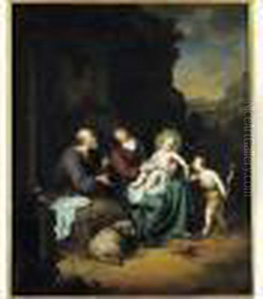 La Sainte Famille Et Saint Jean-baptiste Dans Un Paysage Oil Painting by Willem van Mieris