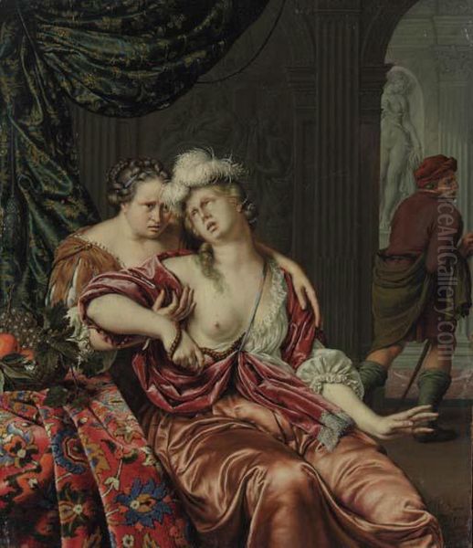 The Death Of Cleopatra Oil Painting by Willem van Mieris