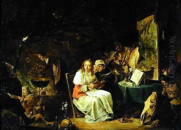 Incantation Scene Oil Painting by David The Younger Teniers