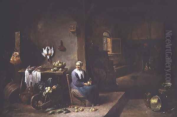 Interior of a Peasant Dwelling Oil Painting by David The Younger Teniers