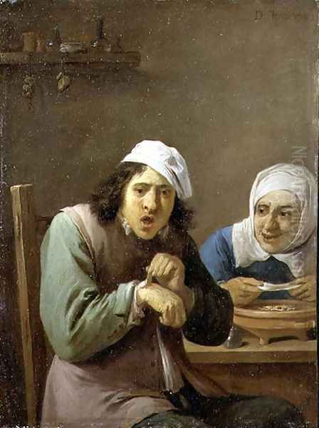 The Five Senses Series- Feeling Oil Painting by David The Younger Teniers