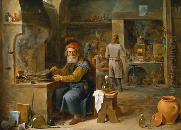 The Alchemist 4 Oil Painting by David The Younger Teniers