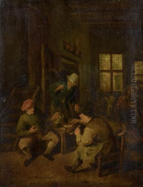 Tavern Scene Oil Painting by Adriaen Jansz. Van Ostade