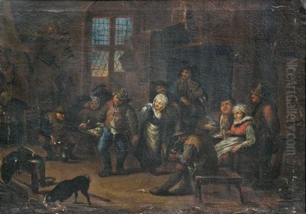 Bauerntanz Im Wirtshaus Oil Painting by Adriaen Jansz. Van Ostade