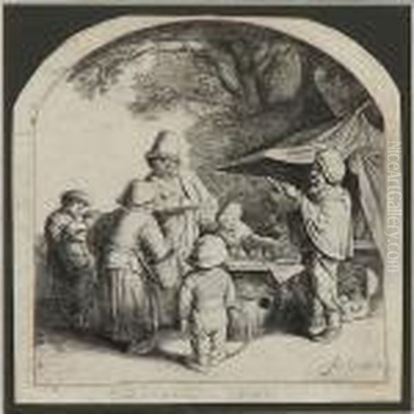 The Quacksalver Oil Painting by Adriaen Jansz. Van Ostade