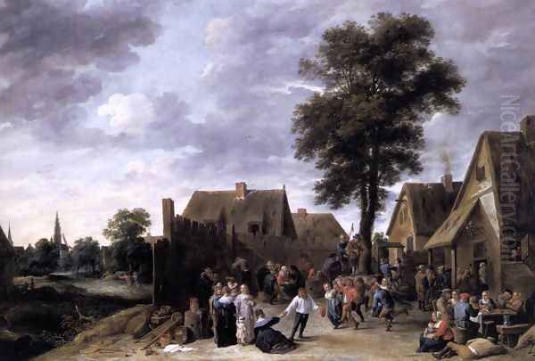 The Kermis at the Half Moon Inn 1641 Oil Painting by David The Younger Teniers