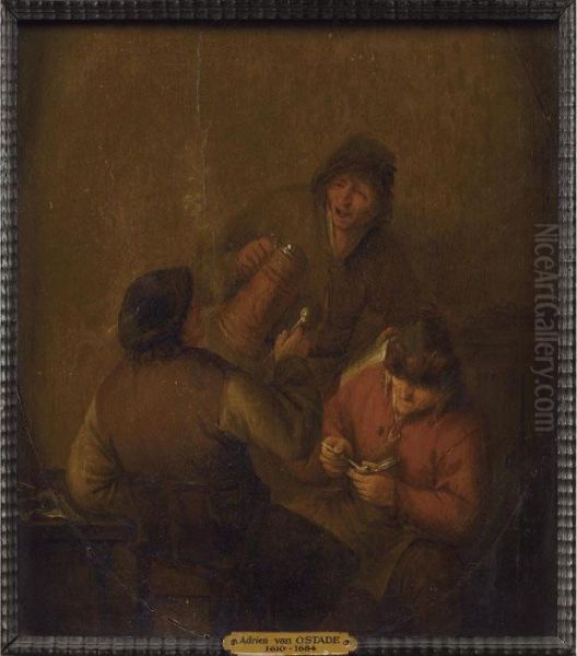 Scene De Taverne Oil Painting by Adriaen Jansz. Van Ostade