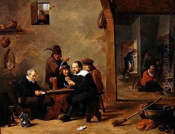 The Card Players Oil Painting by David The Younger Teniers