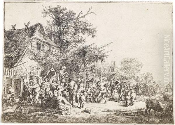 Das Fest Unter Der Laube Oil Painting by Adriaen Jansz. Van Ostade