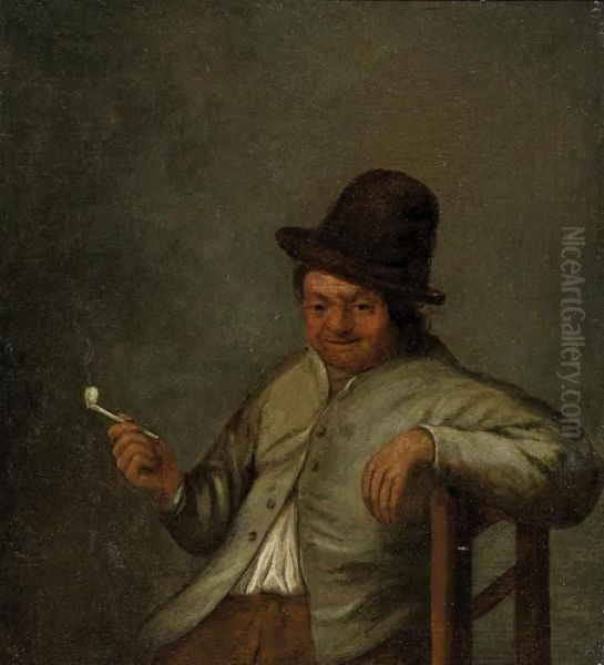 Smoker Oil Painting by Adriaen Jansz. Van Ostade