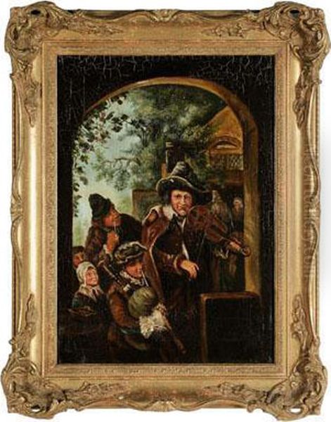 Genre Scene Oil Painting by Adriaen Jansz. Van Ostade