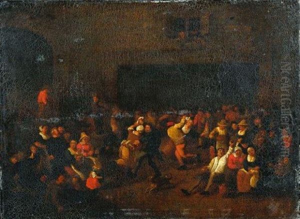 Scene De Bal Dans Une Taverne Oil Painting by Adriaen Jansz. Van Ostade