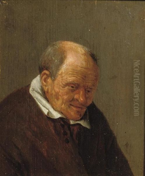 Head Of An Old Man Oil Painting by Adriaen Jansz. Van Ostade