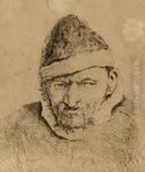 Old Man With Pointed Hat Oil Painting by Adriaen Jansz. Van Ostade