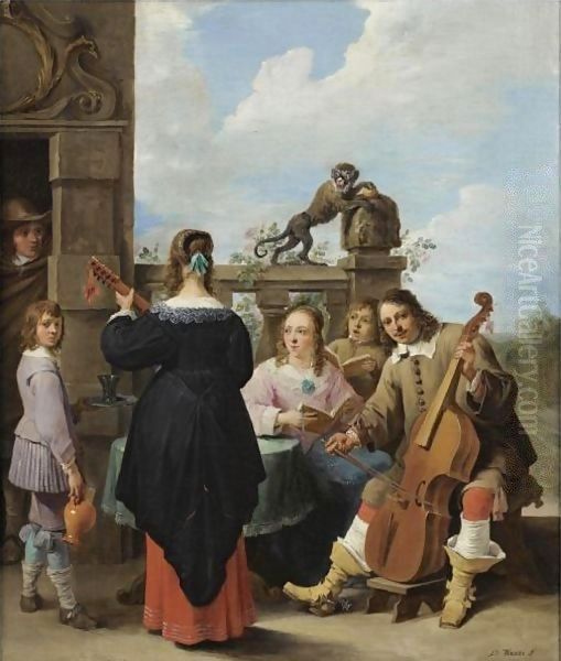 The Artist and his Family in Concert Oil Painting by David The Younger Teniers