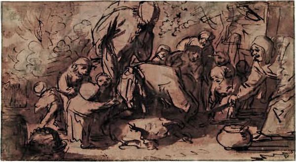 Das Schweineschlachten by Adriaen Jansz. Van Ostade