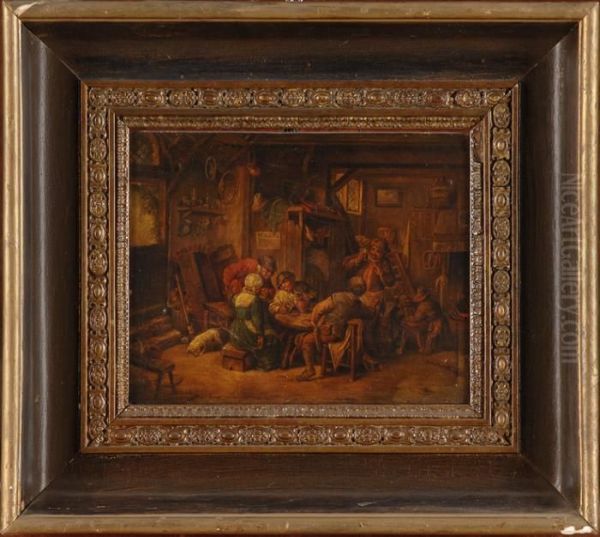 Bauernstube. Oil Painting by Adriaen Jansz. Van Ostade