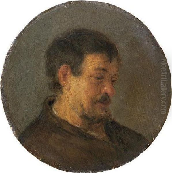 Head Of A Man Oil Painting by Adriaen Jansz. Van Ostade