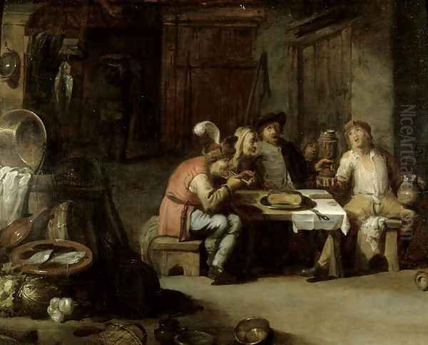 Interior of an Alehouse, c.1630s Oil Painting by David The Younger Teniers