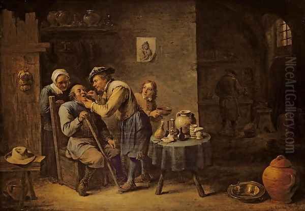 The Dentist, 1652 Oil Painting by David The Younger Teniers