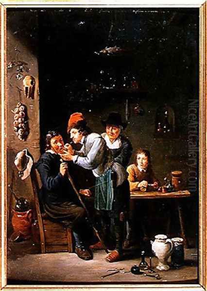 The Tooth Extractor Oil Painting by David The Younger Teniers