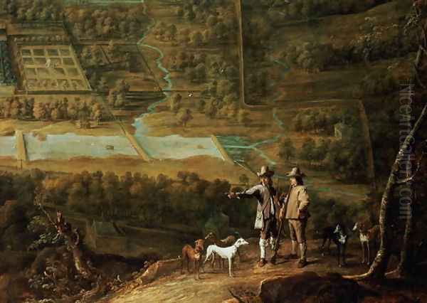 Landscape with sportsmen Oil Painting by David The Younger Teniers