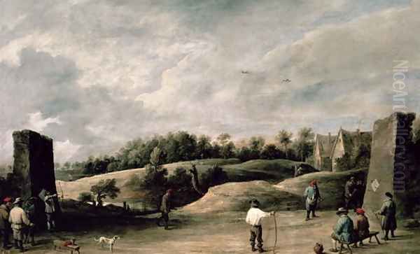 The Archery Contest 2 Oil Painting by David The Younger Teniers