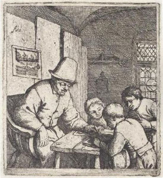 The Schoolmaster (g., Holl.17) Oil Painting by Adriaen Jansz. Van Ostade