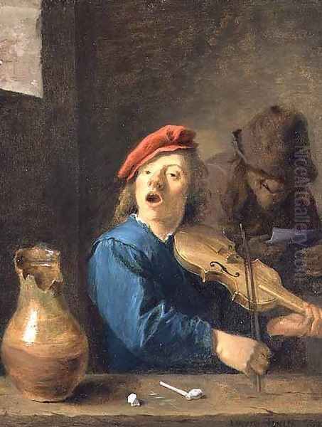 The Fiddler, 1633 Oil Painting by David The Younger Teniers