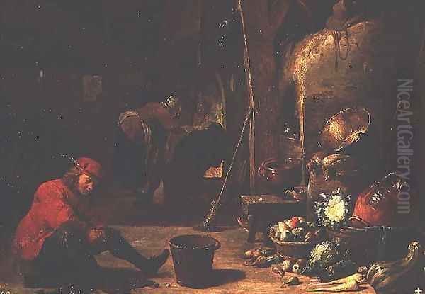 The Kitchen 2 Oil Painting by David The Younger Teniers