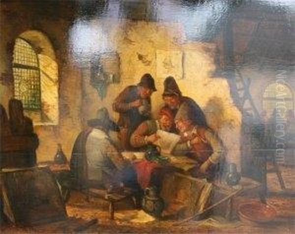 Scene De Taverne Oil Painting by Isaack Jansz. van Ostade