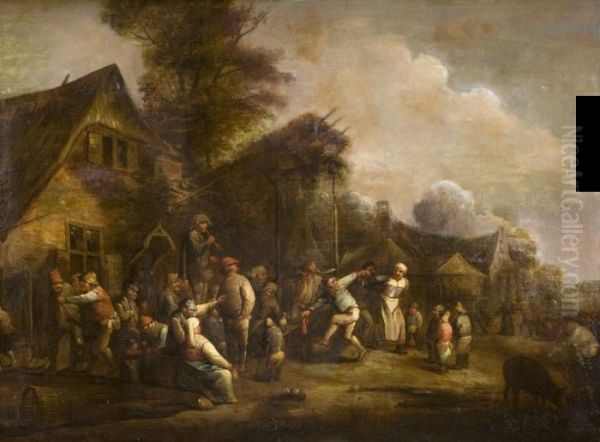 Rejouissance Villageoise Oil Painting by Isaack Jansz. van Ostade