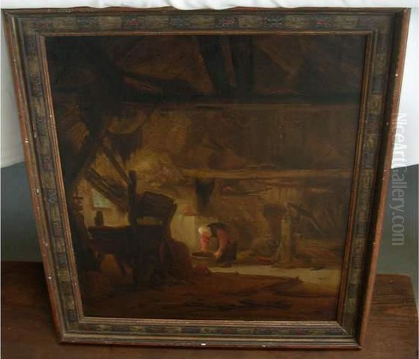 Paysanne Dans Une Grange Oil Painting by Isaack Jansz. van Ostade