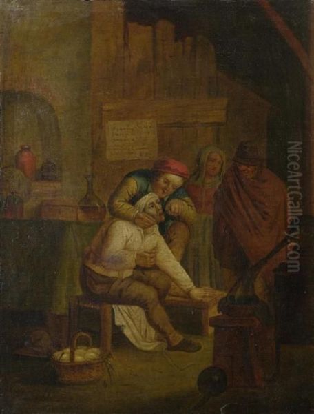 Zahnarzt. Oil Painting by Isaack Jansz. van Ostade