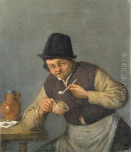 A Peasant With His Pipe Oil Painting by Isaack Jansz. van Ostade