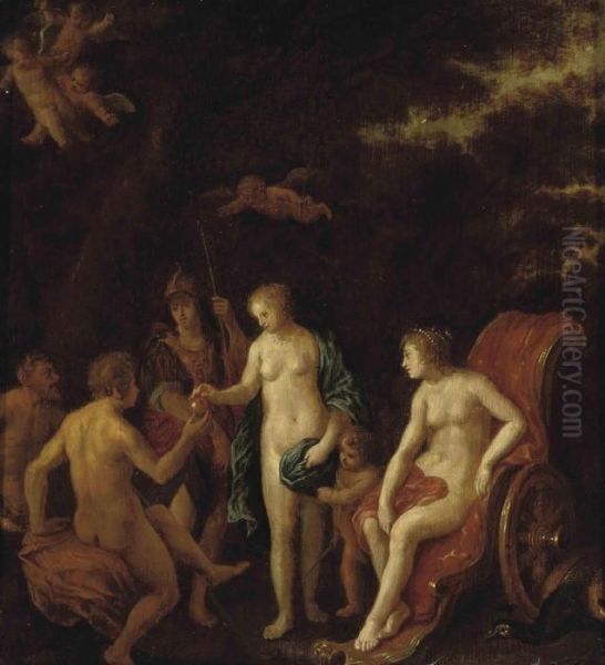 The Judgement Of Paris Oil Painting by Cornelis Van Poelenburch