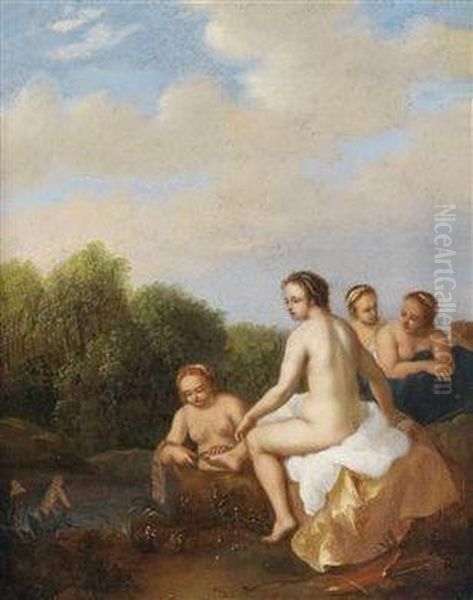 Nymphs Bathing Oil Painting by Cornelis Van Poelenburch