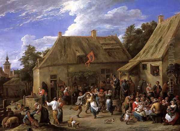 Country Kermis Oil Painting by David The Younger Teniers