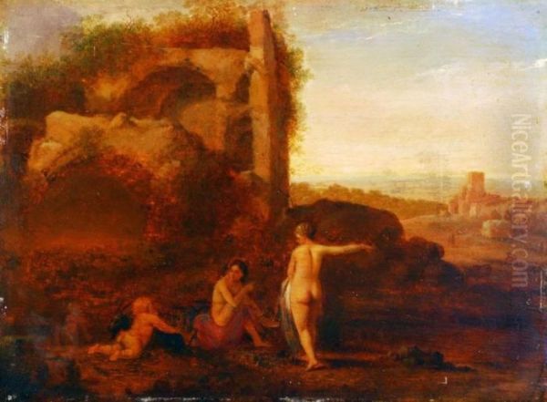 Nimfy Na Tle Ruin Oil Painting by Cornelis Van Poelenburch