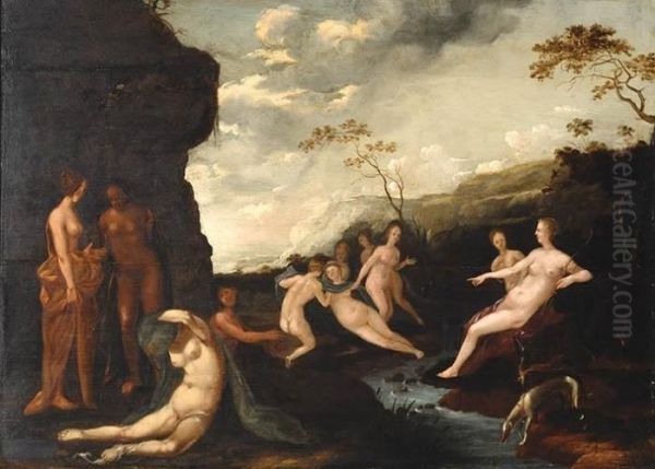 Diana And Callisto Oil Painting by Cornelis Van Poelenburch