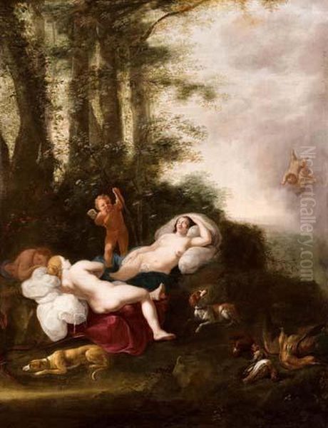 Ninfe E Putti In Un Bosco Oil Painting by Cornelis Van Poelenburch