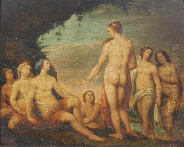 The Toilet Of Venus Oil Painting by Cornelis Van Poelenburch