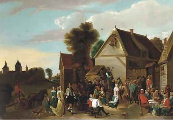 A village kermesse Oil Painting by David The Younger Teniers