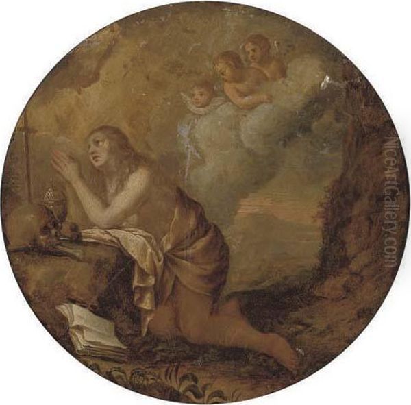 The Penitent Magdalen Oil Painting by Cornelis Van Poelenburch