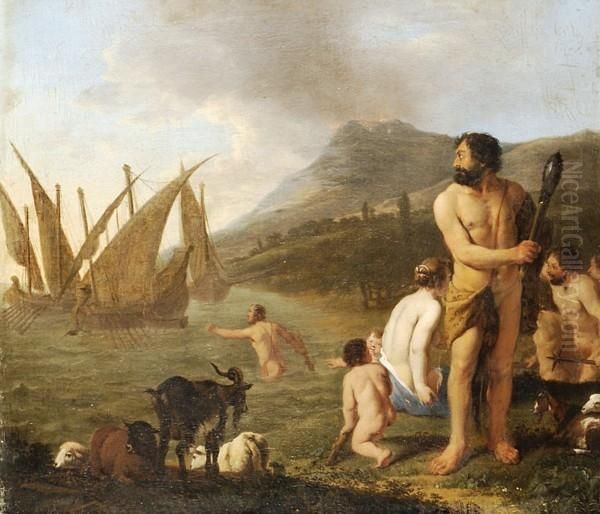 Episodio Della Vita Di Ercole Oil Painting by Cornelis Van Poelenburch