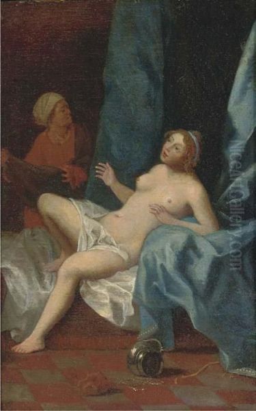 Danae Oil Painting by Cornelis Van Poelenburch