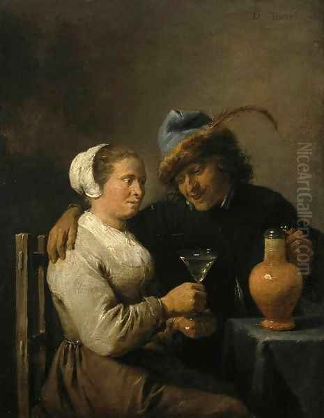 Tavern Scene Oil Painting by David The Younger Teniers