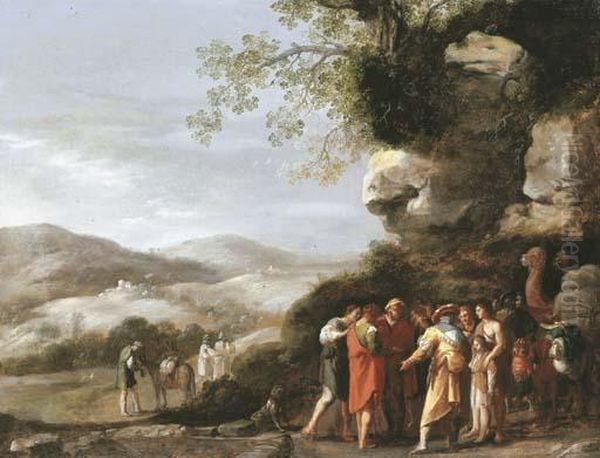 Joseph Sold Into Slavery Oil Painting by Cornelis Van Poelenburch