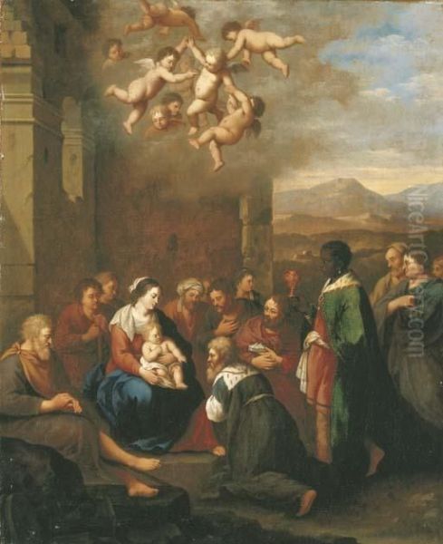 The Adoration Of The Magi Oil Painting by Cornelis Van Poelenburch