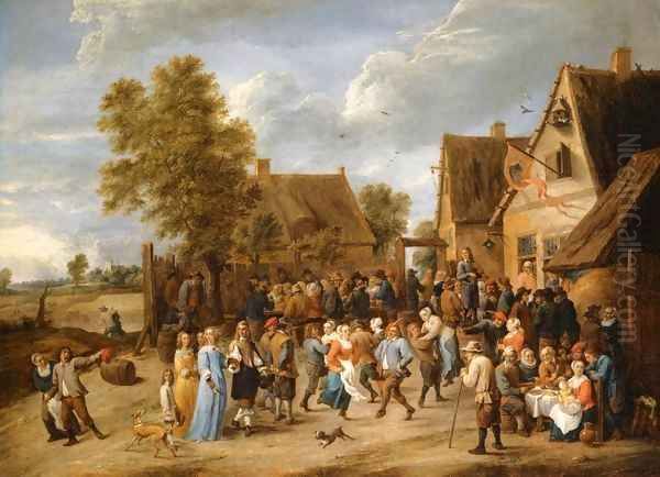 Village Revel with Aristocratic Couple Oil Painting by David The Younger Teniers